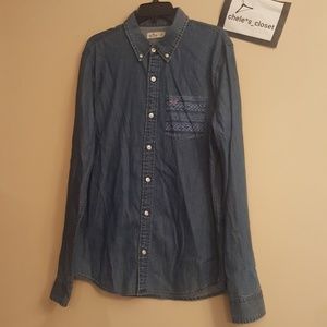 🌹4 for $20 Hollister Blue Button Down XL Shirt